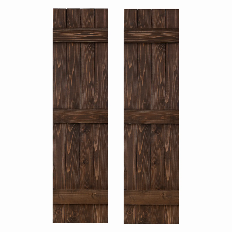 Traditional Board & Batten Exterior Wood Shutters - Cedar - Set of 2 by Dogberrycollections