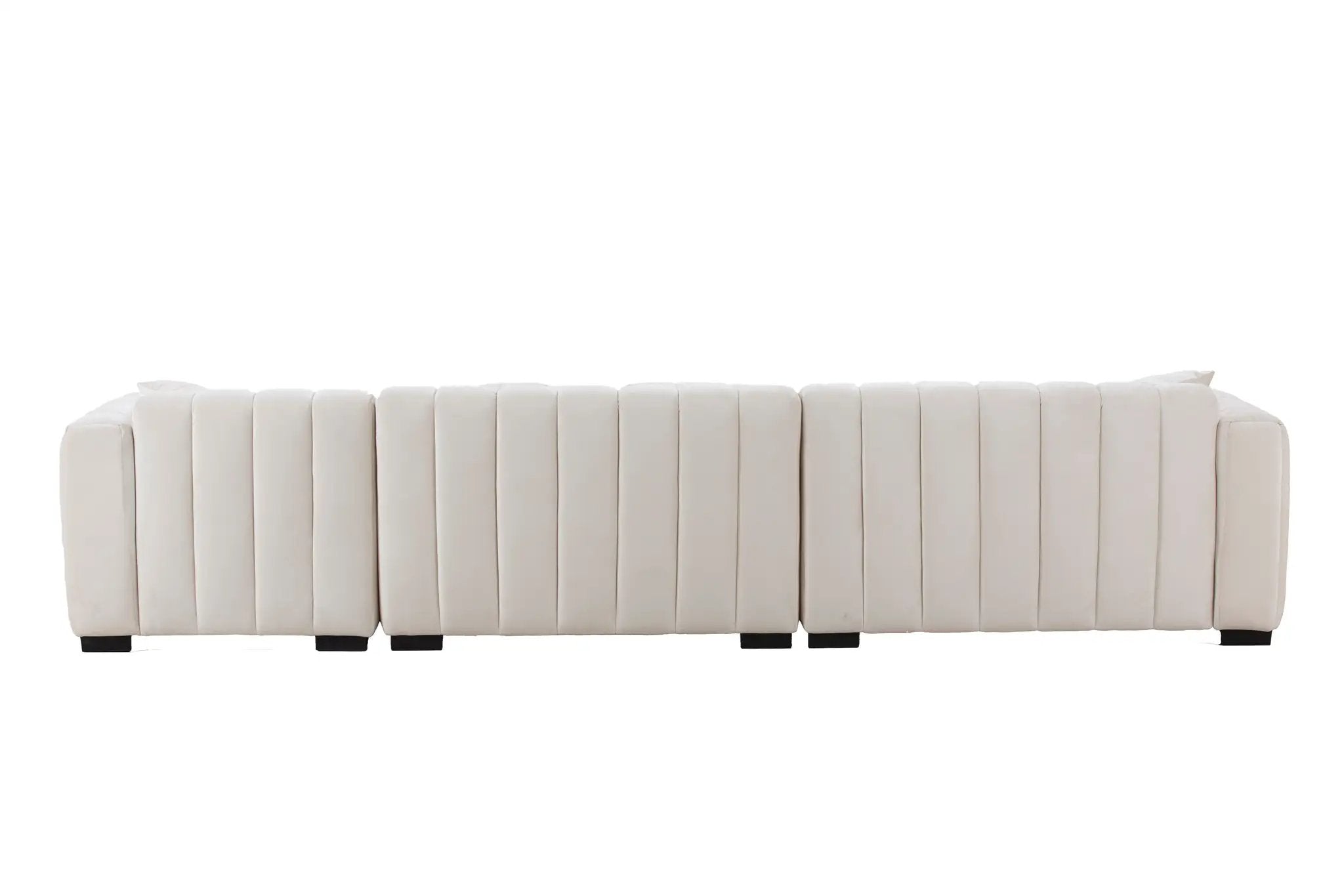 L-Shape Sectional Sofa with Deep Tufted Velvet Upholstered Right Chaise Modular Sofa by HouseOfZazla