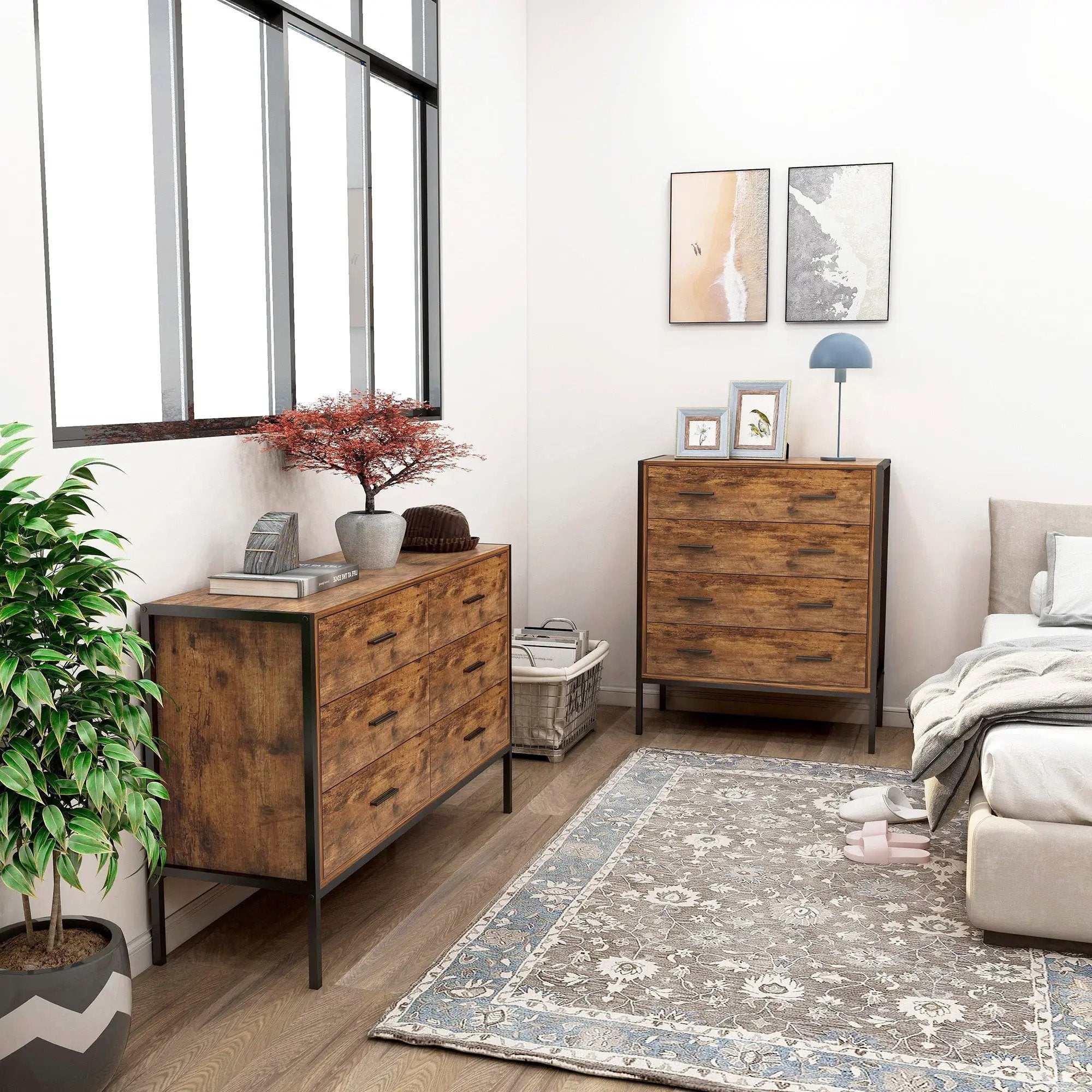 Industrial Style 6 Drawer Double Dresser by HouseOfZazla