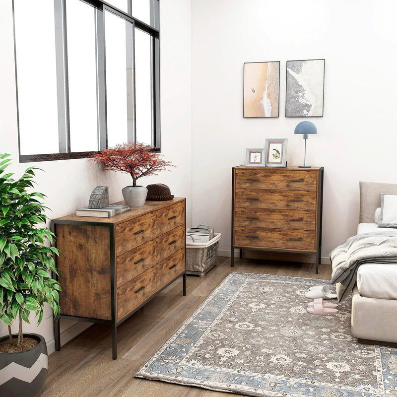 Industrial Style 6 Drawer Double Dresser by HouseOfZazla