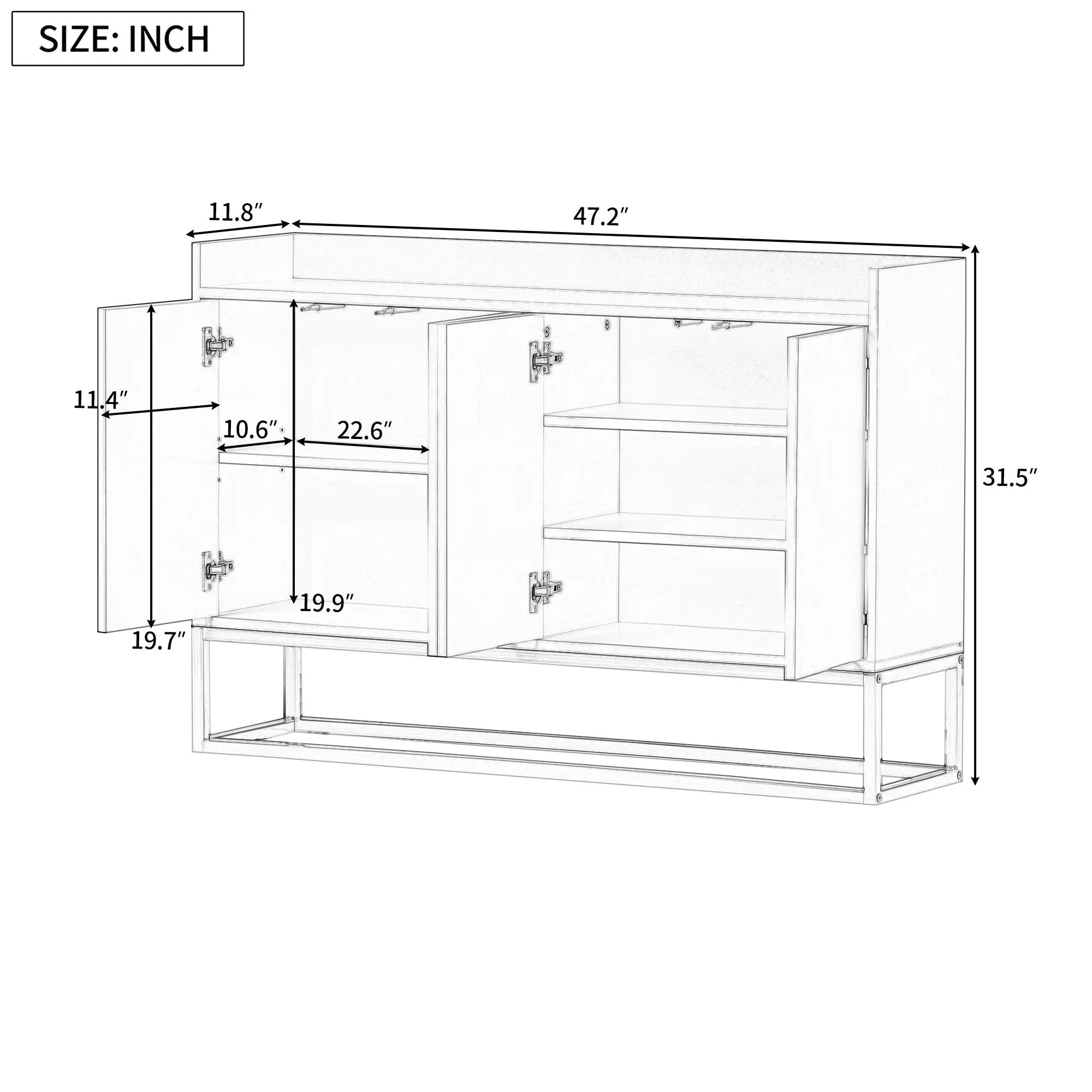 TREXM Modern Sideboard Buffet Cabinet by HouseOfZazla