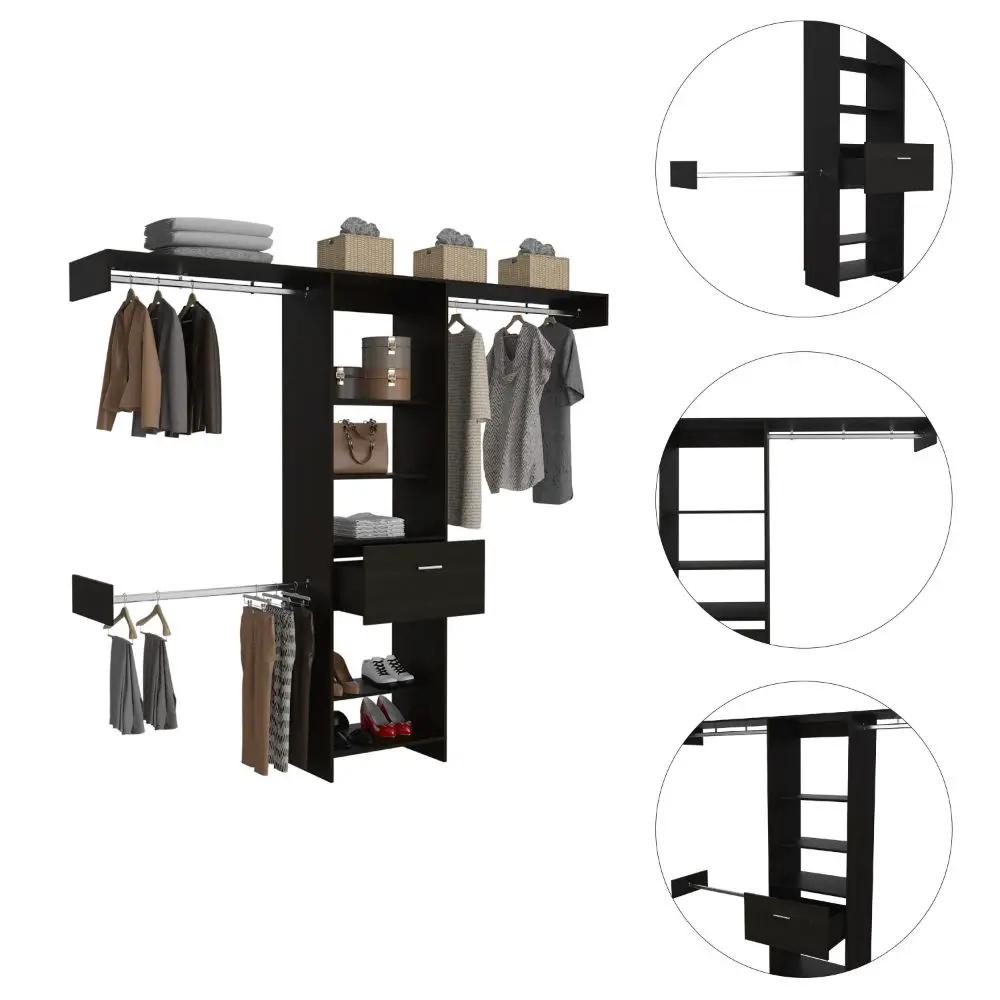 1-Drawer 4-Shelf Closet System in Wenge by HouseOfZazla