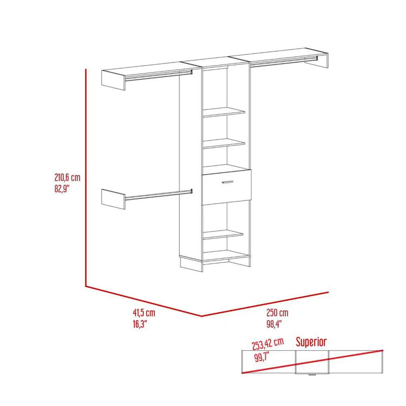 1-Drawer 4-Shelf Closet System in Wenge by HouseOfZazla