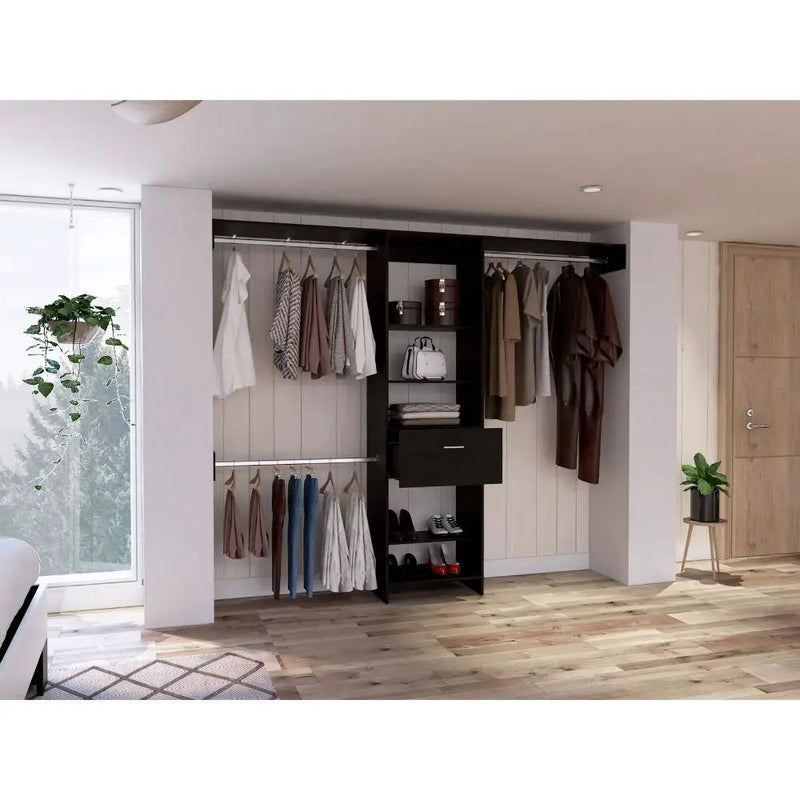 1-Drawer 4-Shelf Closet System in Wenge by HouseOfZazla
