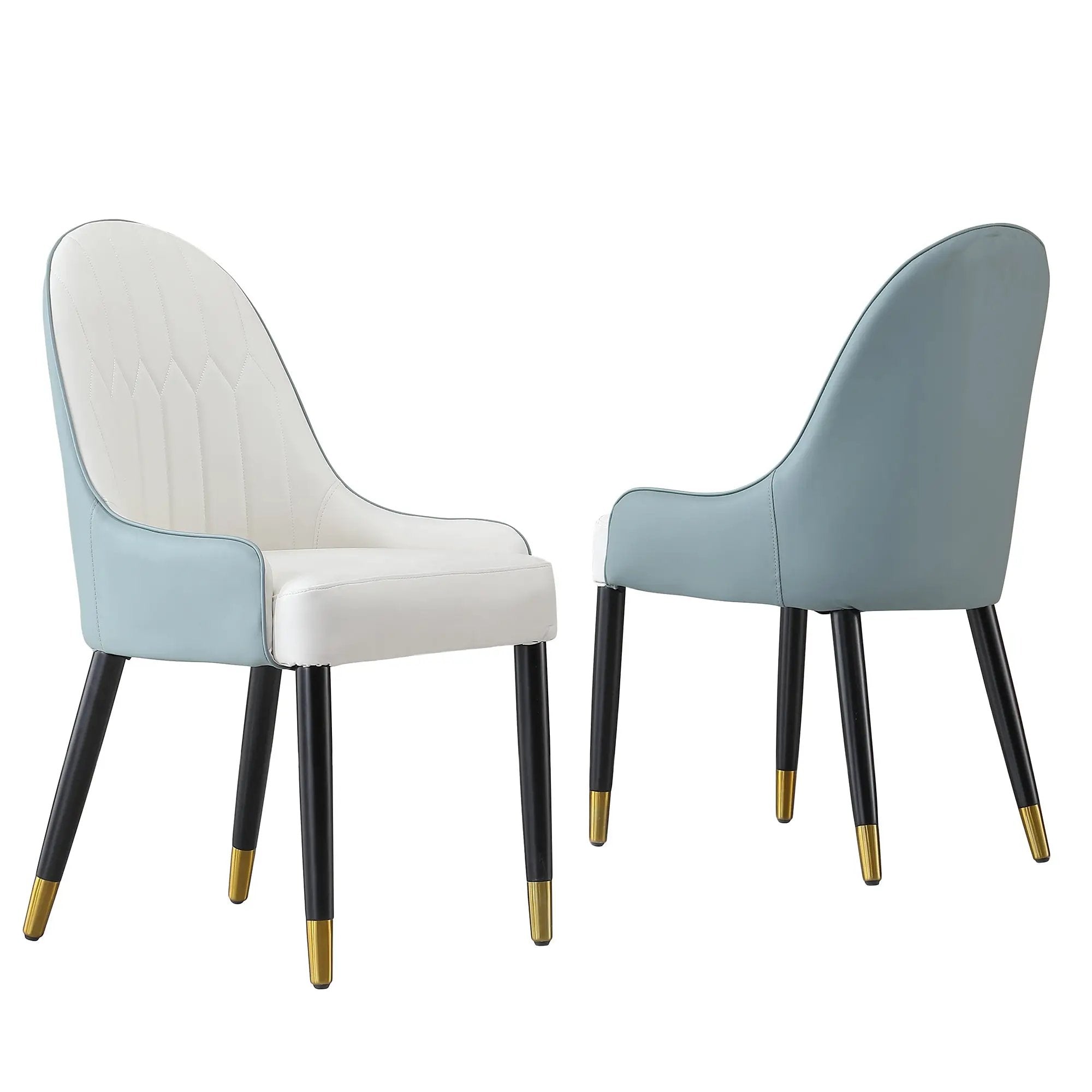 Modern Dining Chairs Set of 2 in Faux Leather by HouseOfZazla