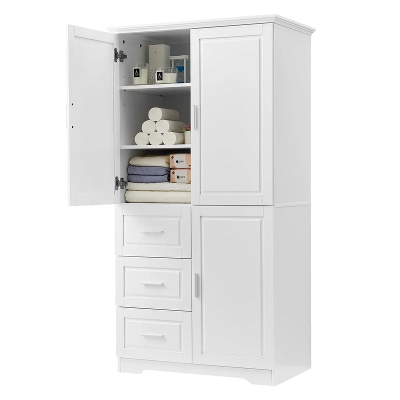 Tall and Wide Storage Cabinet with Doors for Bathroom or Office by HouseOfZazla