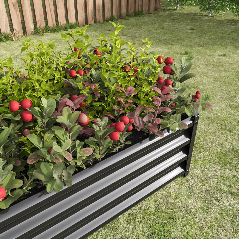 Black 4×2×1ft Metal Raised Garden Bed by HouseOfZazla