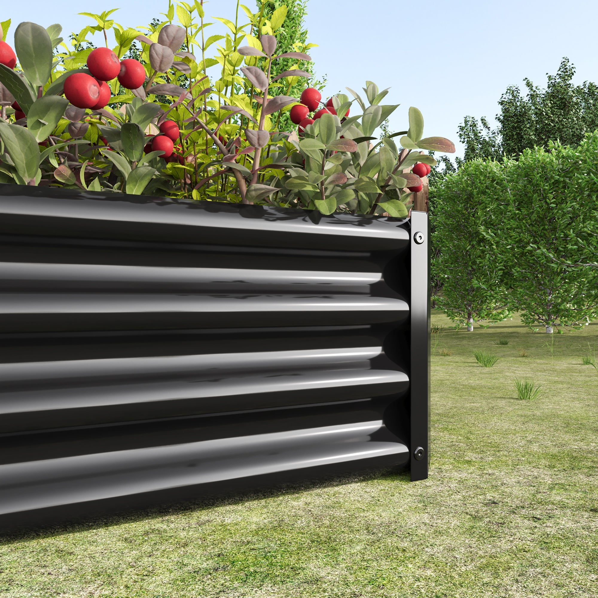 Black 4×2×1ft Metal Raised Garden Bed by HouseOfZazla