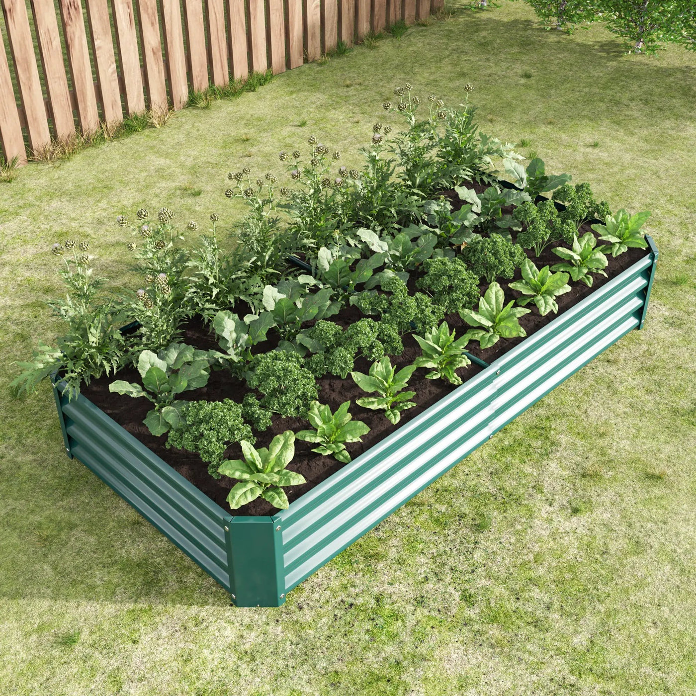 Premium Galvanized Metal Raised Garden Bed Set of 2 by HouseOfZazla