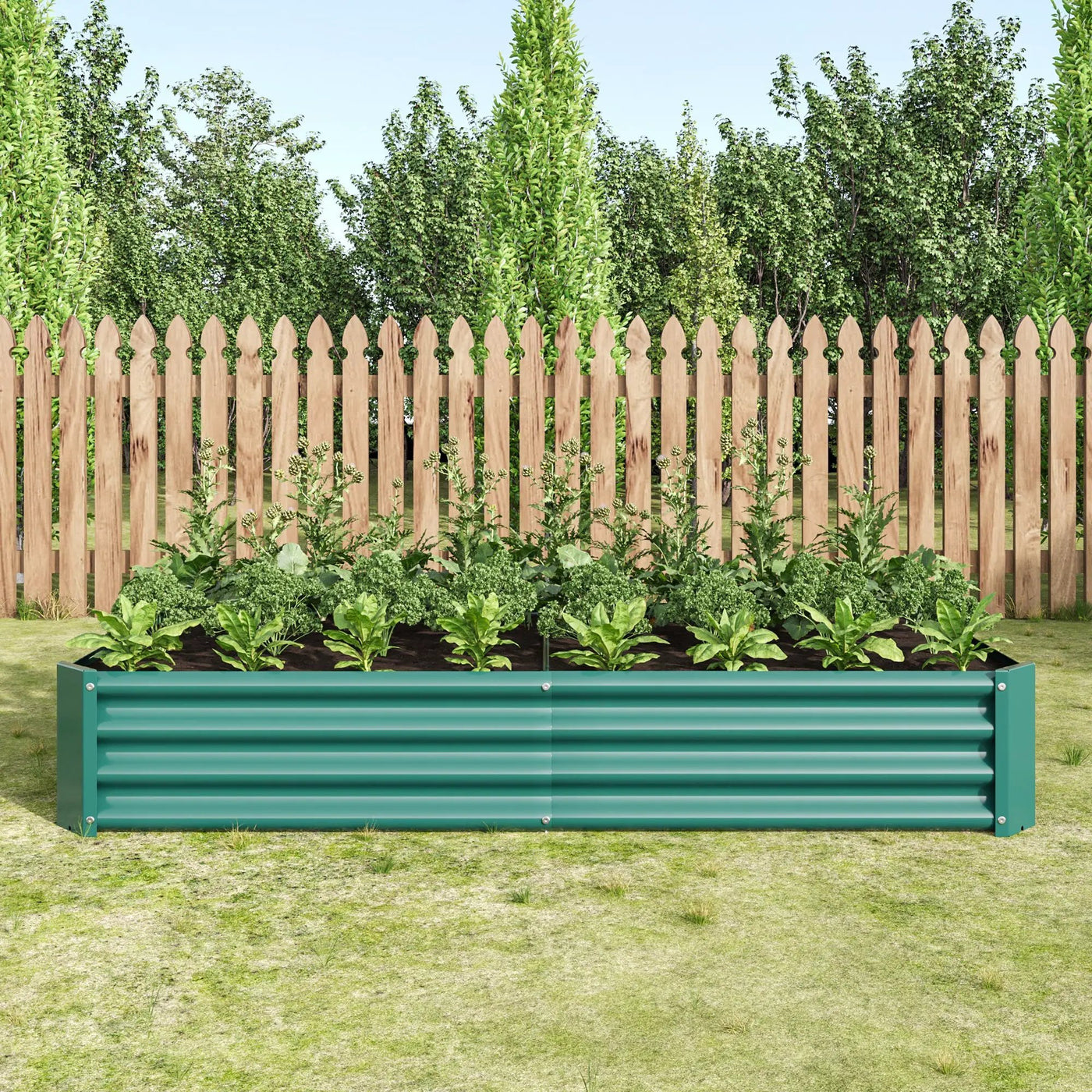 Premium Galvanized Metal Raised Garden Bed Set of 2 by HouseOfZazla