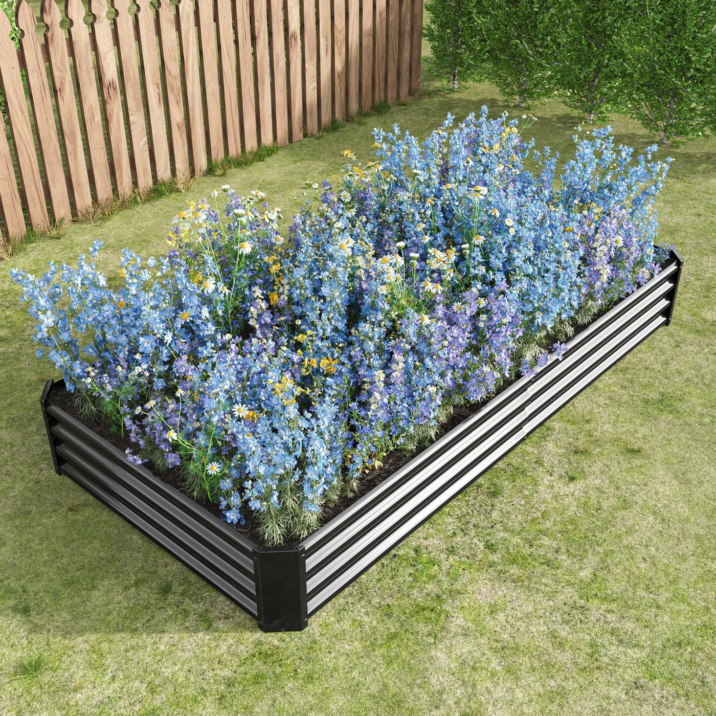 2PCS Galvanized Metal Raised Garden Pots & Planters by HouseOfZazla