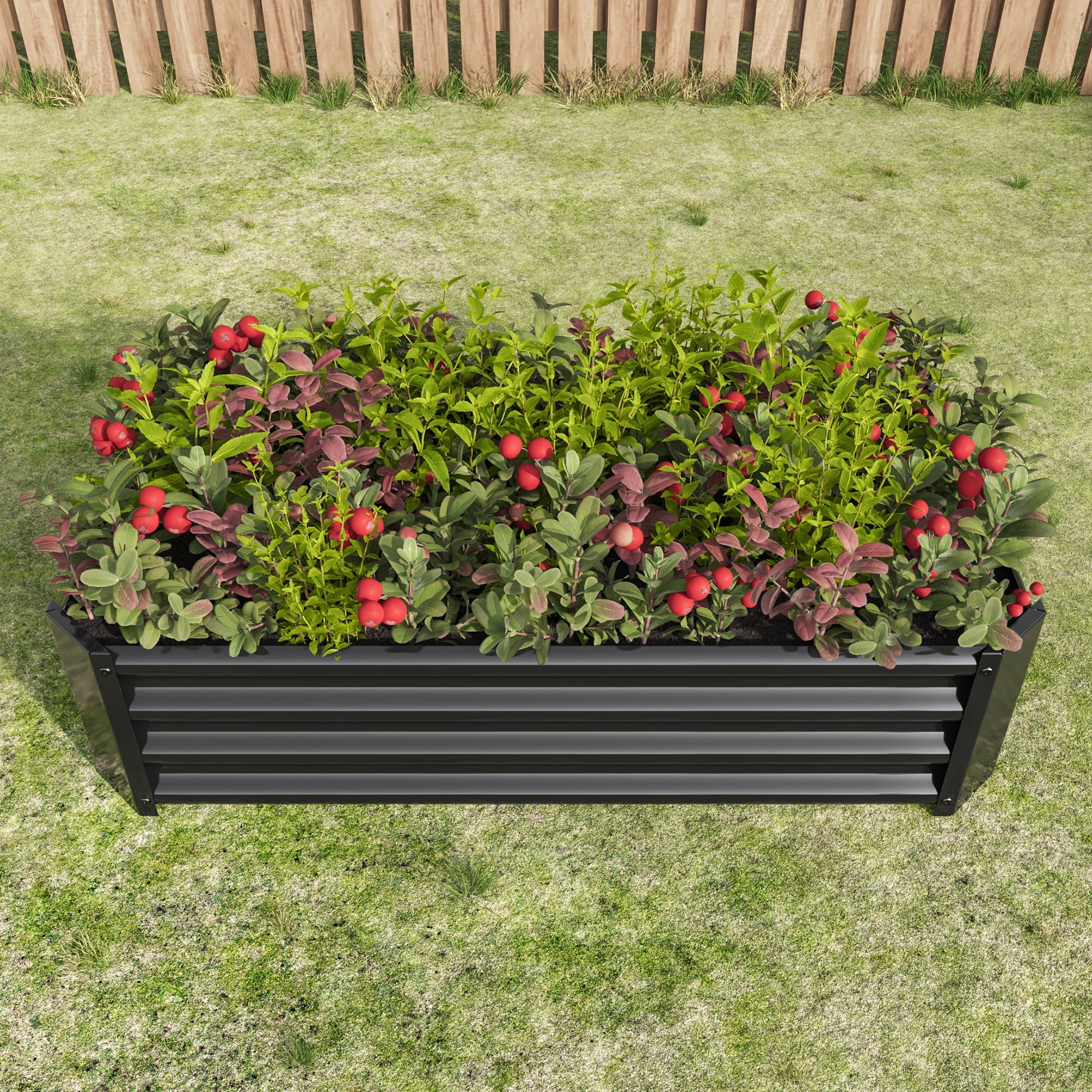 Black 4×2×1ft Metal Raised Garden Bed by HouseOfZazla