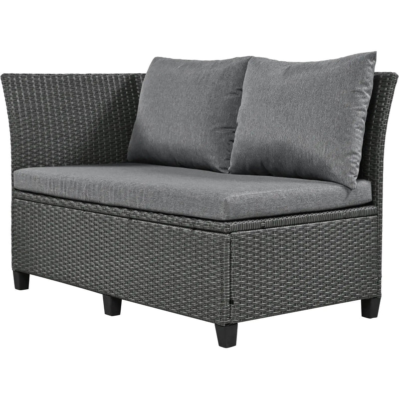 TOPMAX 5-Piece Rattan Patio Sectional Sofa Set by HouseOfZazla