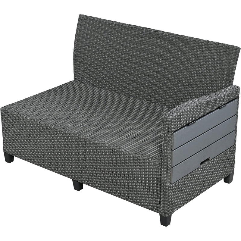 TOPMAX 5-Piece Rattan Patio Sectional Sofa Set by HouseOfZazla