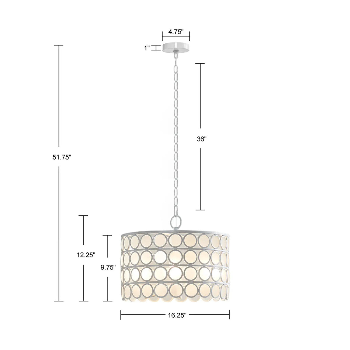 4-Light Glass Drum Shade Chandelier by HouseOfZazla