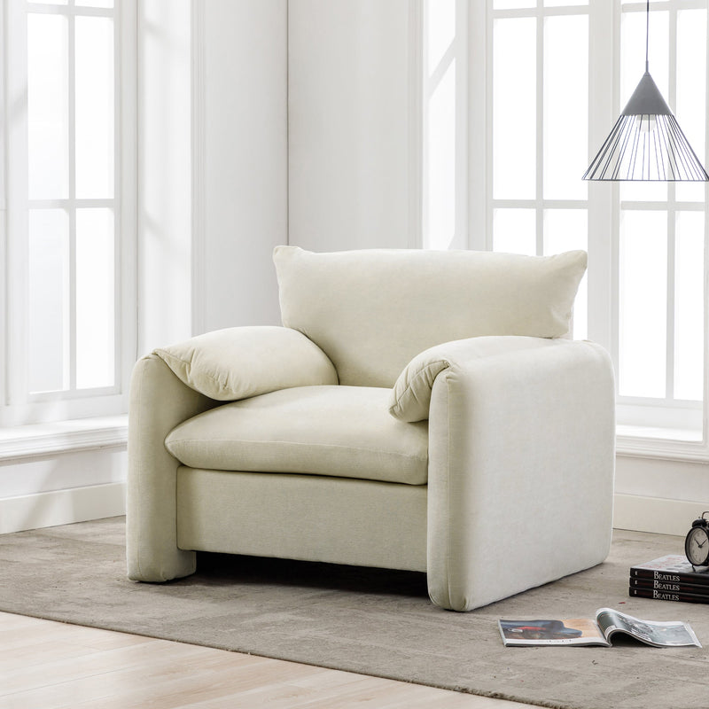 Modern Style Chenille Oversized Armchair Accent Chair by HouseOfZazla