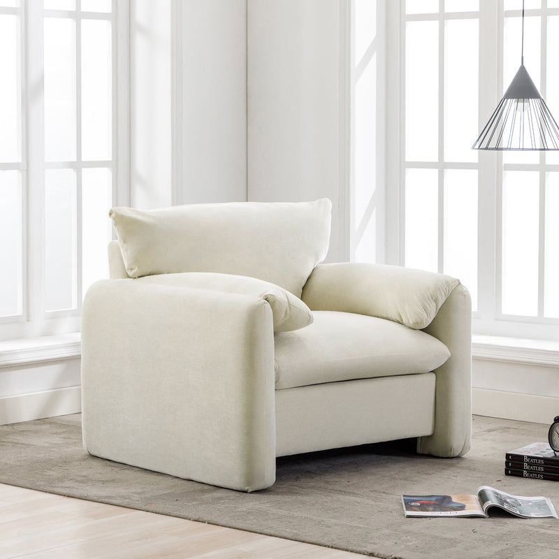 Modern Style Chenille Oversized Armchair Accent Chair by HouseOfZazla