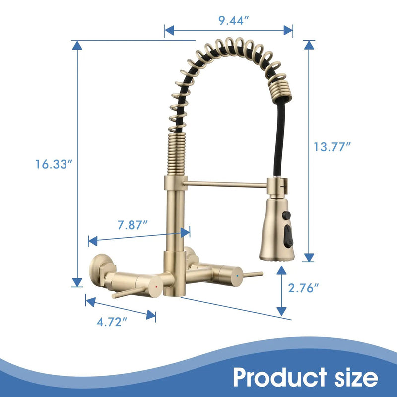 3 Functions Wall Mounted Bridge Kitchen Faucet, photo 8 of 8