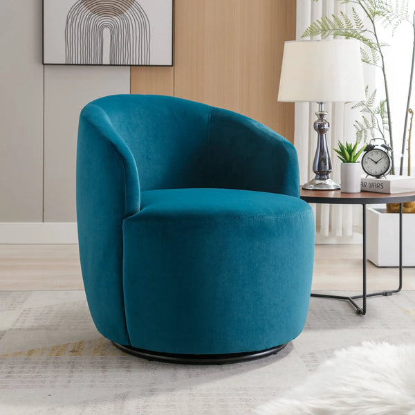 Velvet Fabric Swivel Accent Armchair