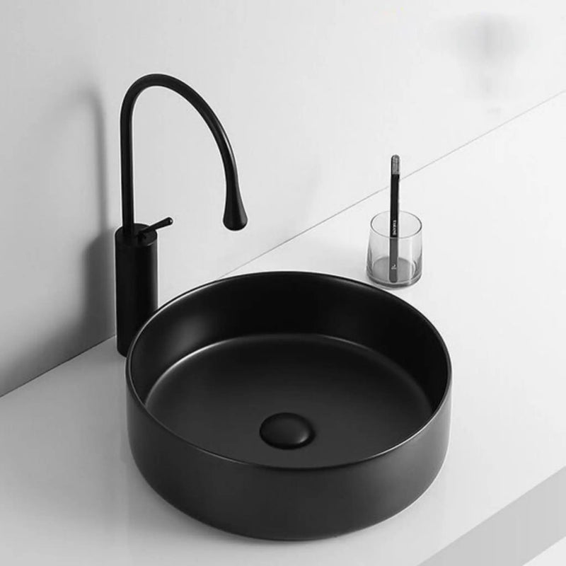 Ceramic Circular Vessel Bathroom Sink Art Sink by HouseOfZazla