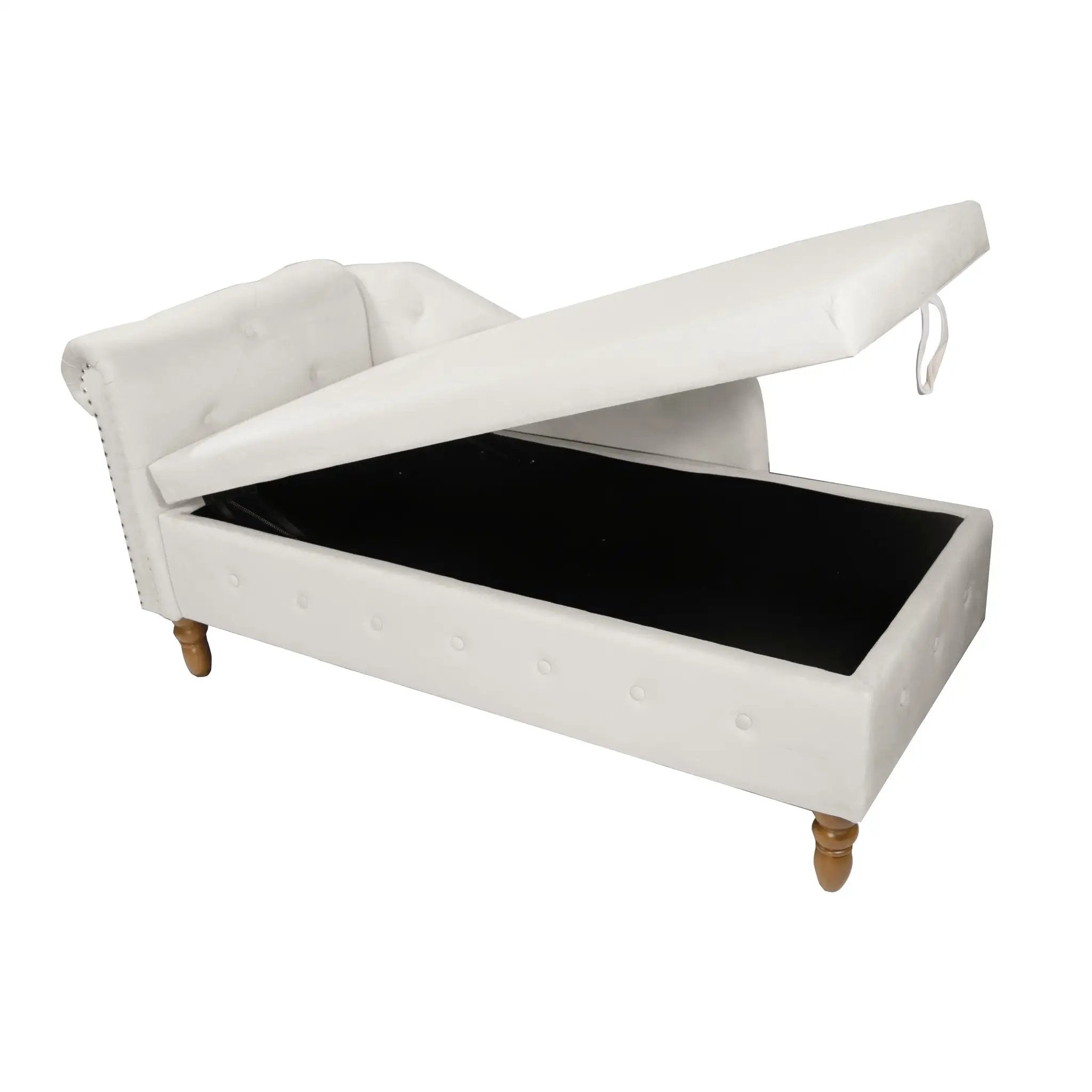 Beige Chaise Lounge Indoor - Velvet Lounge Chair for Bedroom by HouseOfZazla