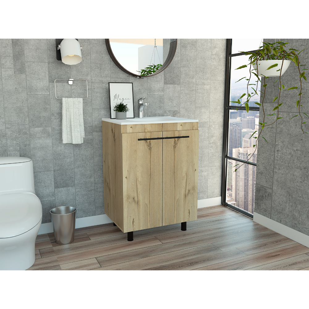 Khari 24" Floor Cabinet, Double Door, Two Shelves - Light by HouseOfZazla