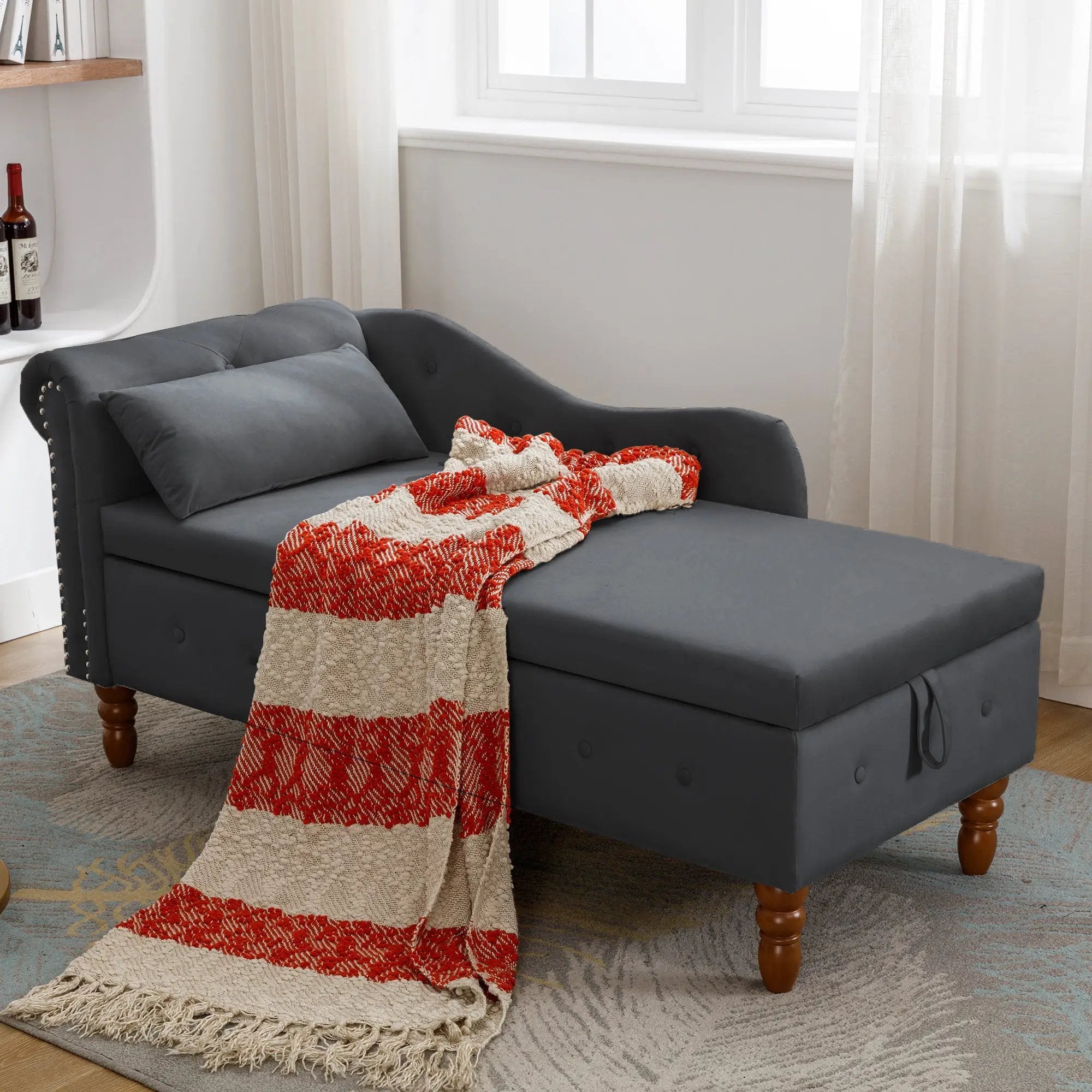 Black Velvet Chaise Lounge by HouseOfZazla