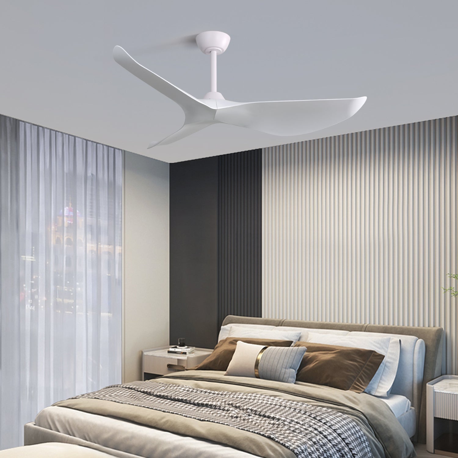 52 Inch Indoor Ceiling Fan with 6-Speed Remote and Reversible DC Motor by HouseOfZazla
