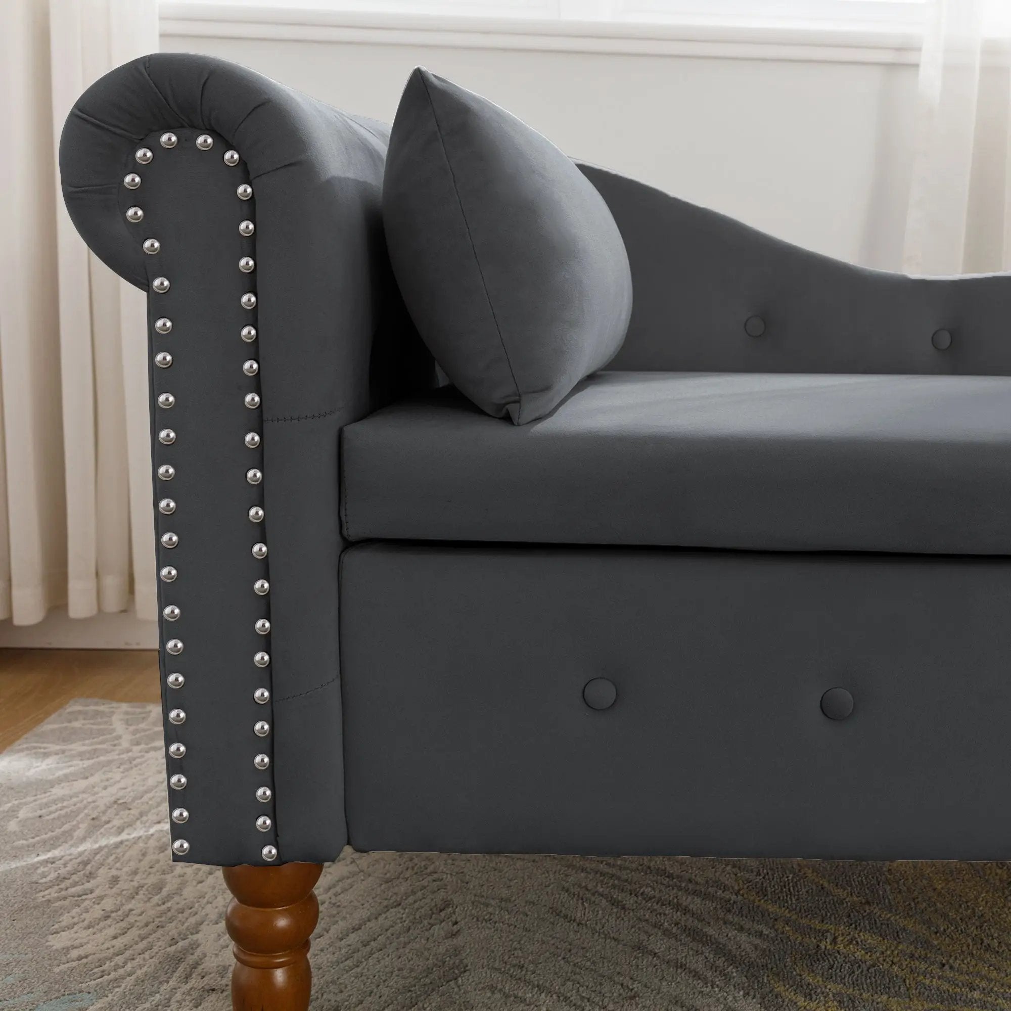 Black Velvet Chaise Lounge by HouseOfZazla