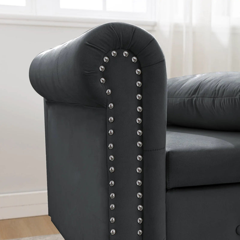 Black Velvet Chaise Lounge by HouseOfZazla