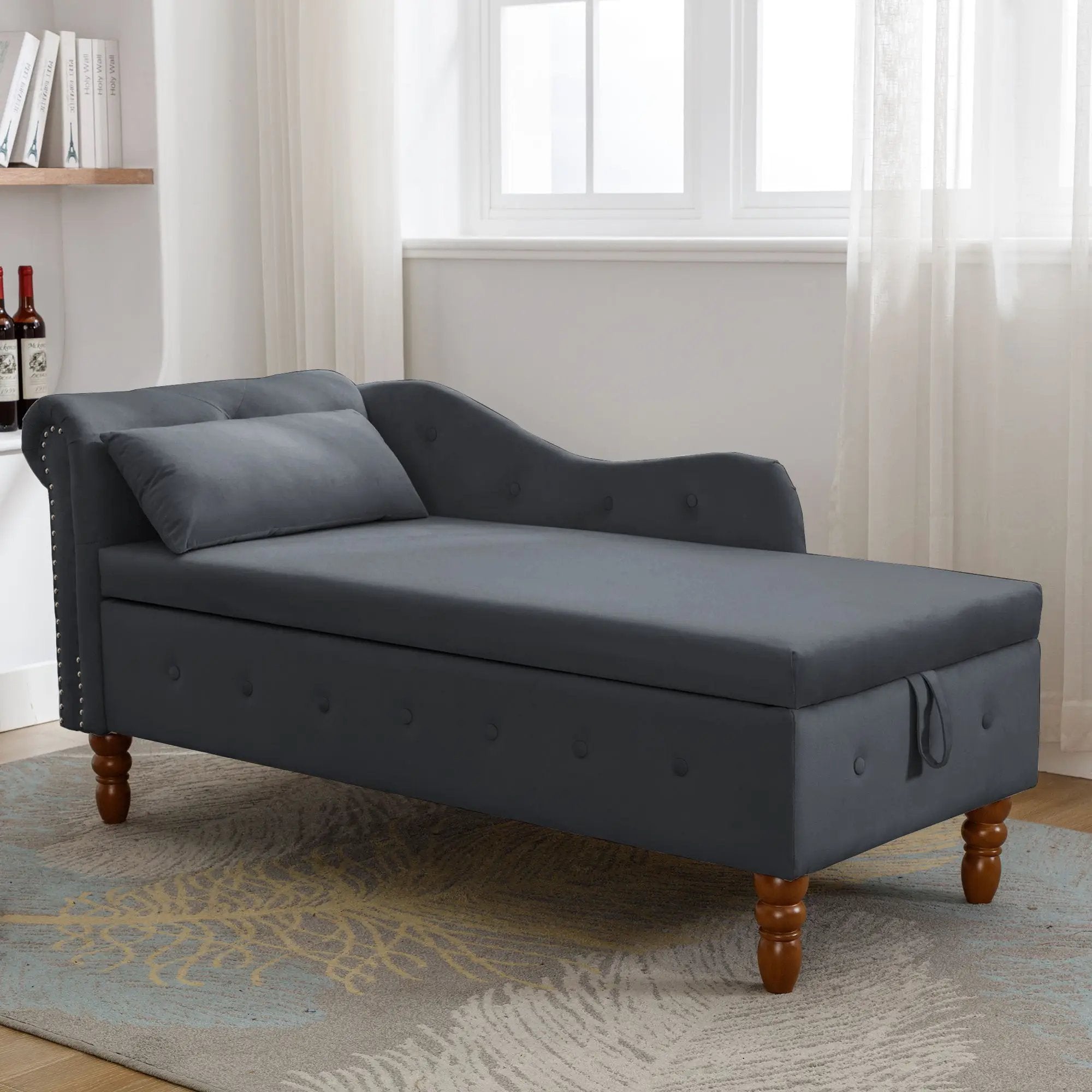 Black Velvet Chaise Lounge by HouseOfZazla