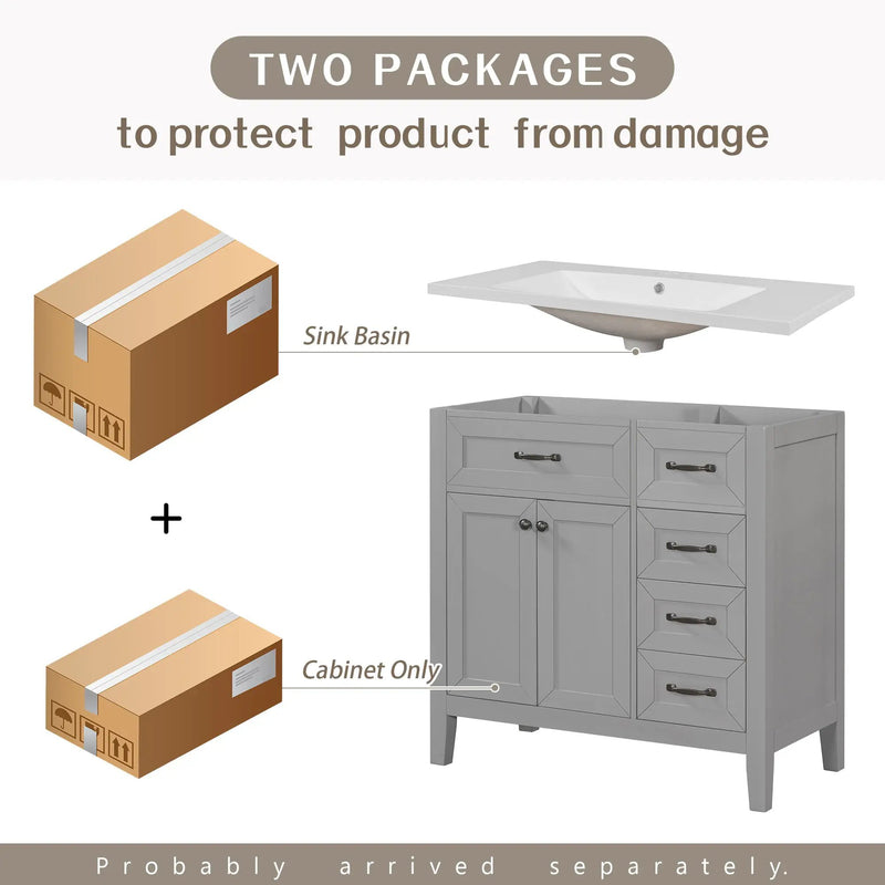36" Bathroom Vanity with Sink Combo by HouseOfZazla