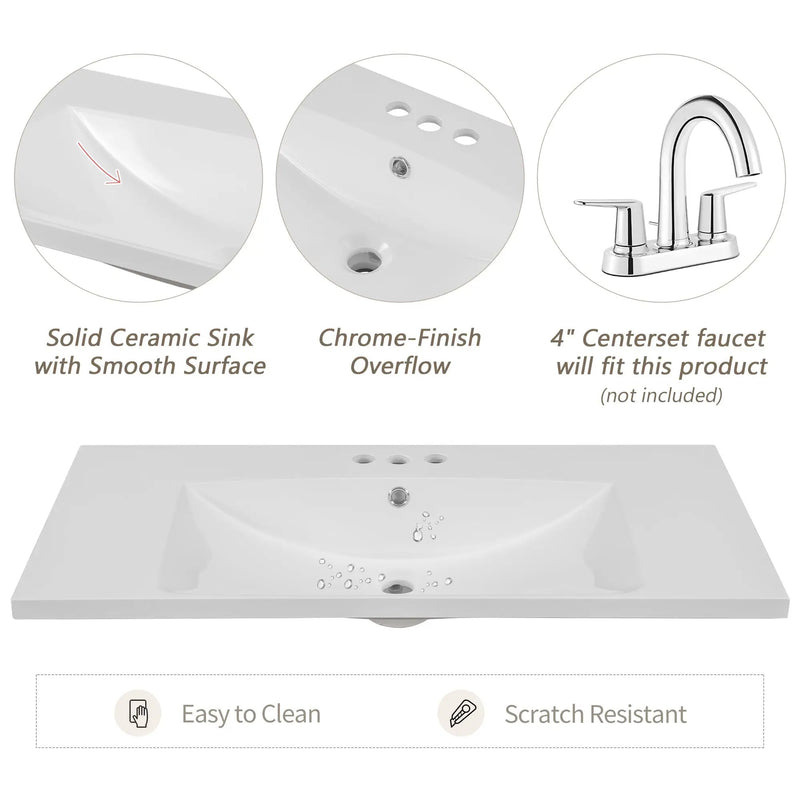 36" Bathroom Vanity with Sink Combo by HouseOfZazla