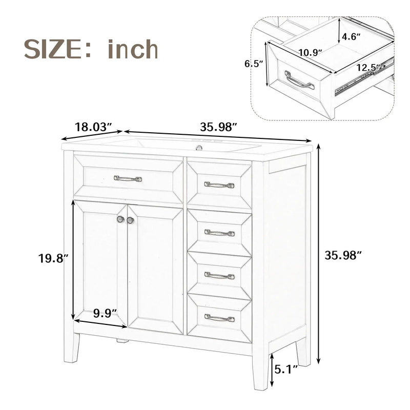 36" Bathroom Vanity with Sink Combo by HouseOfZazla