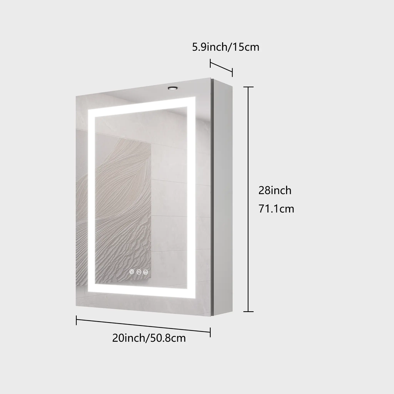 20 X 28 Inch Bathroom Medicine Cabinet with LED Mirror by HouseOfZazla