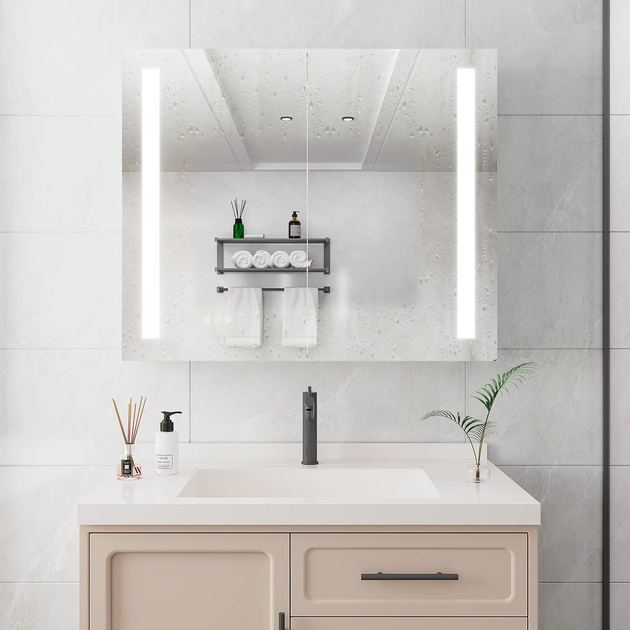 36 x 30 Inch Medicine Cabinet with LED Vanity Mirror by HouseOfZazla