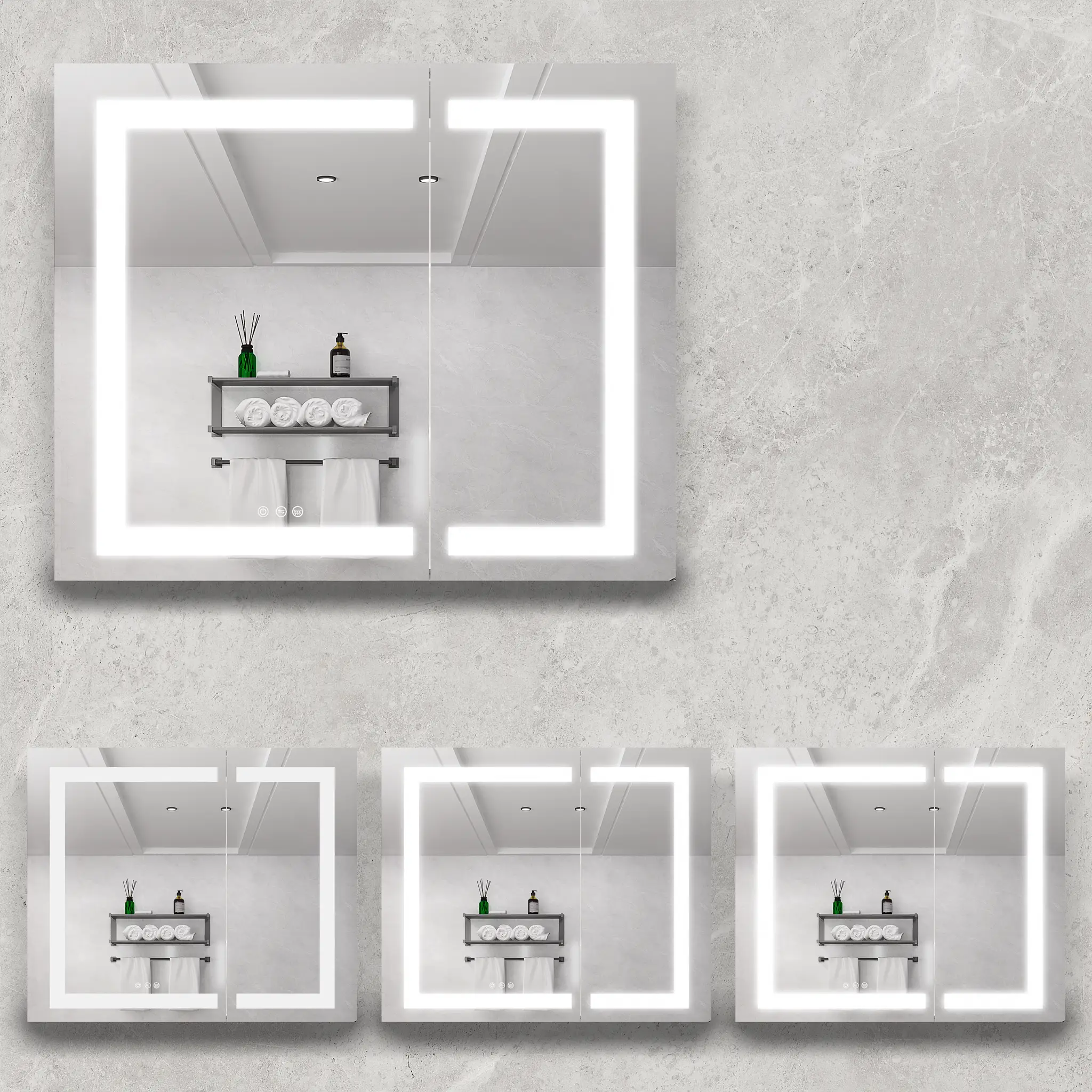 36x30 Inch Medicine Cabinet with LED Vanity Mirror by HouseOfZazla