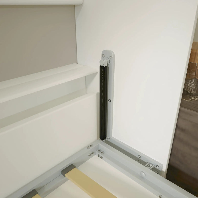 Modern Design Twin Size Horizontal Murphy Bed with Shelf Storage by HouseOfZazla