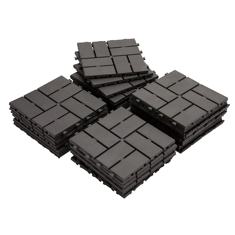 Patio Interlocking Deck Tiles, 12"x12" Square Composite Decking Tiles by HouseOfZazla