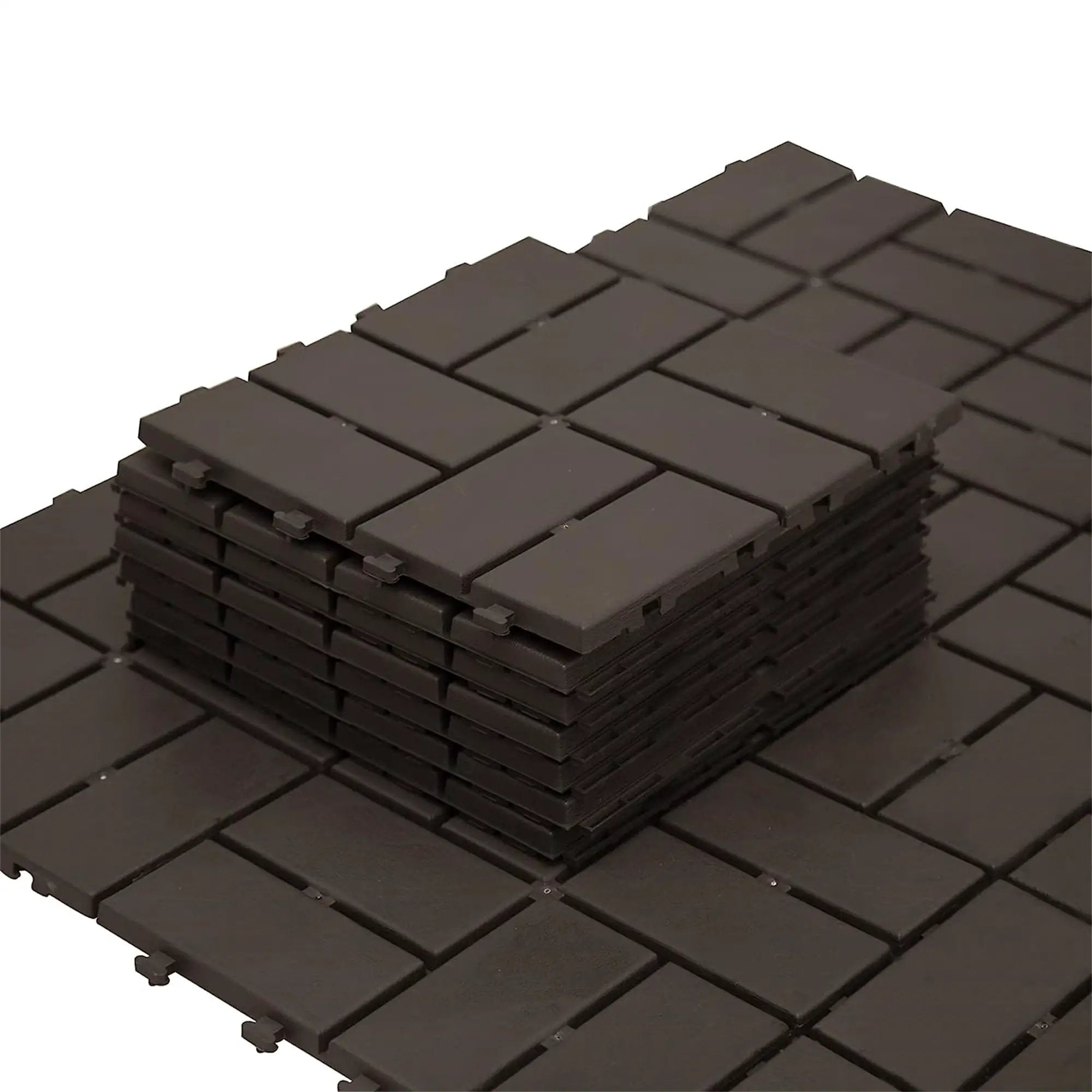 Patio Interlocking Deck Tiles - 12"x12" Composite Flooring by HouseOfZazla