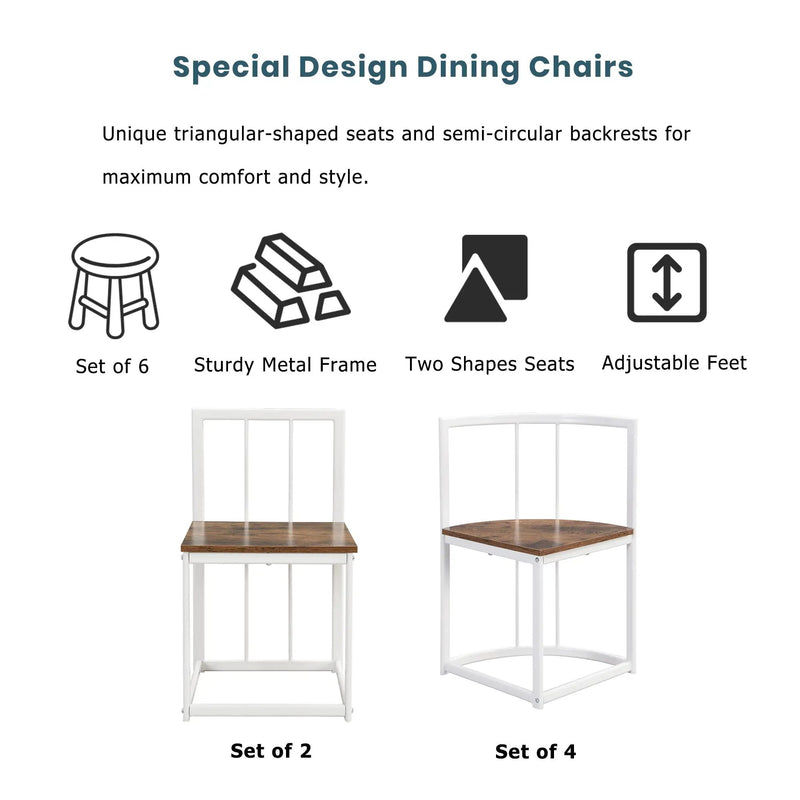 TOPMAX Modern 7-Piece Dining Table Set with Faux Marble Top by HouseOfZazla