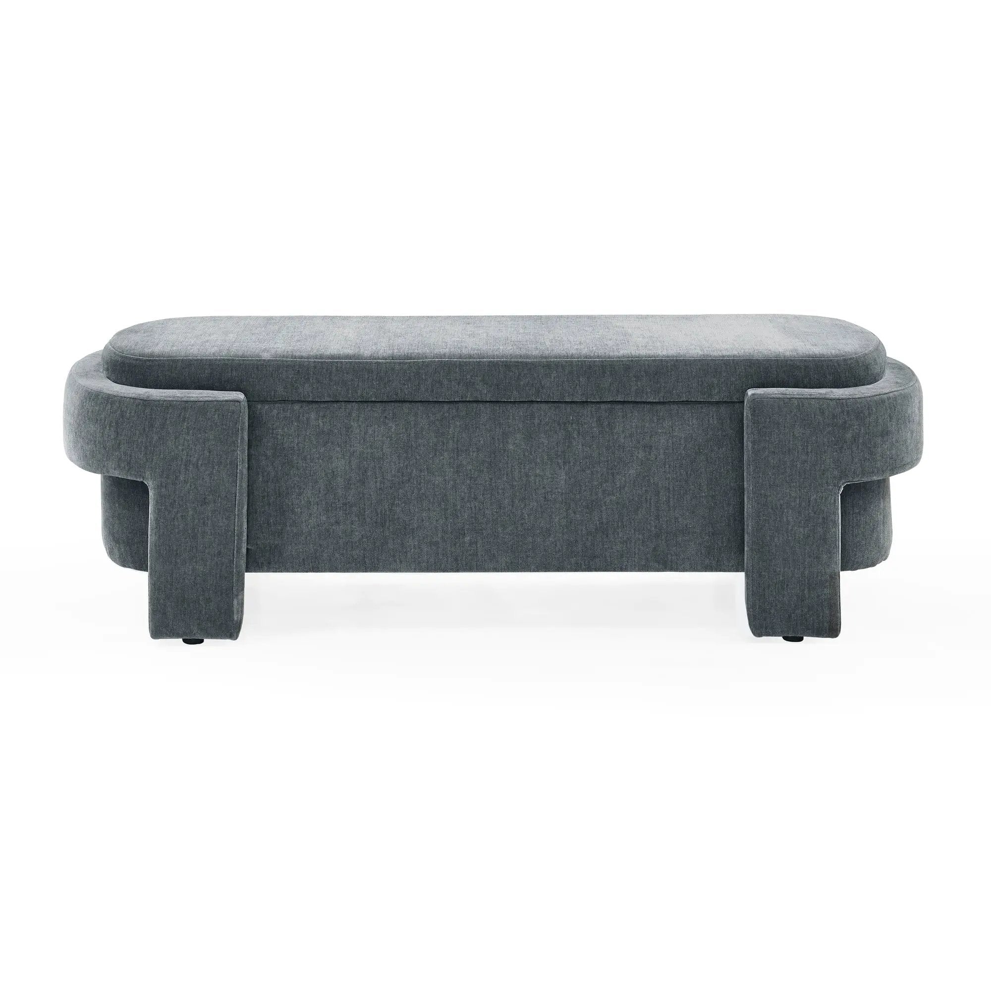 Chenille Upholstered Bench with Large Storage Space by HouseOfZazla