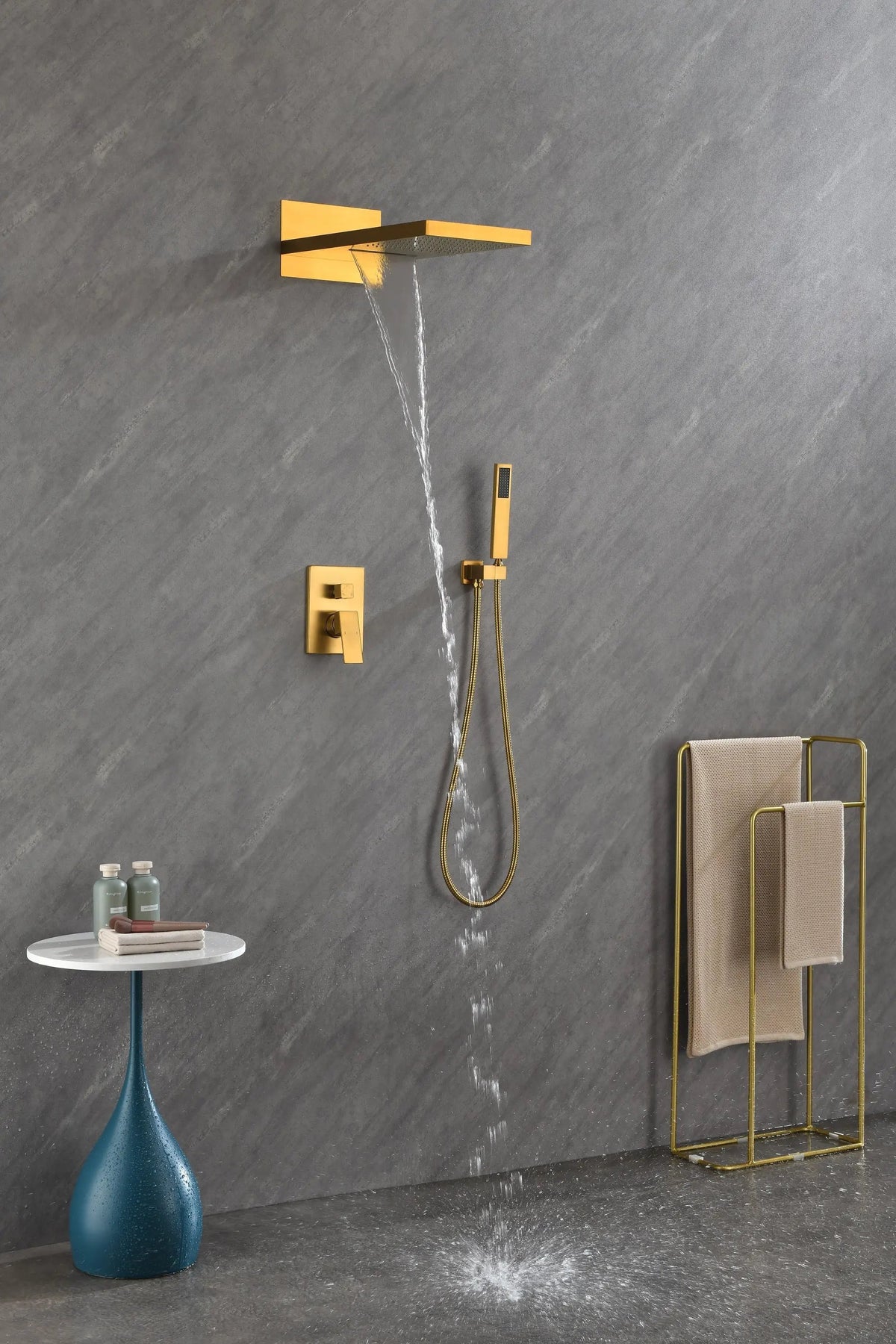Wall Mounted Shower System with Handheld and Rainfall Head, photo 7 of 7