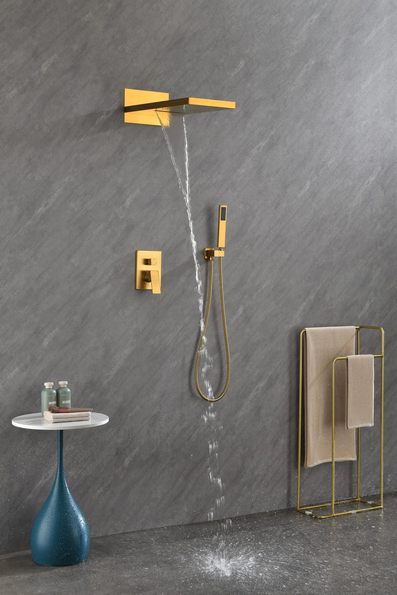Wall Mounted Shower System with Handheld and Rainfall Head by HouseOfZazla