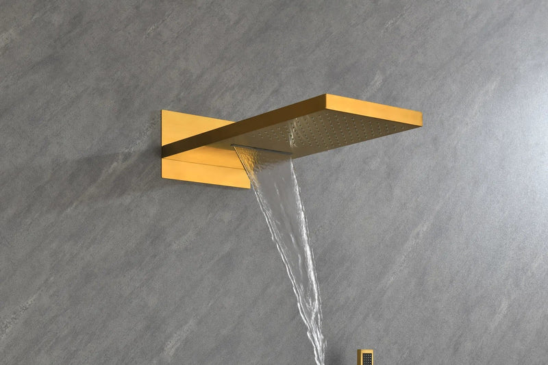 Wall Mounted Shower System with Handheld and Rainfall Head by HouseOfZazla
