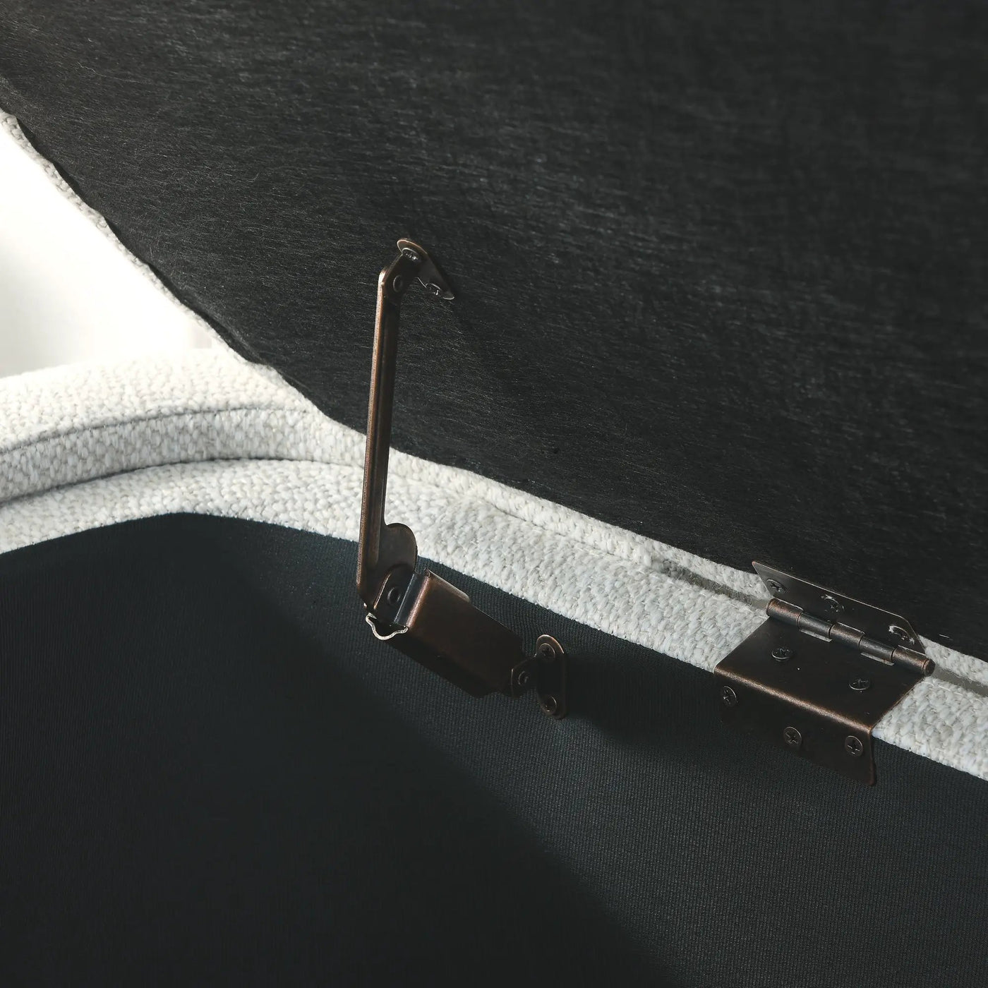 Linen Fabric Upholstered Bench with Large Storage Space by HouseOfZazla