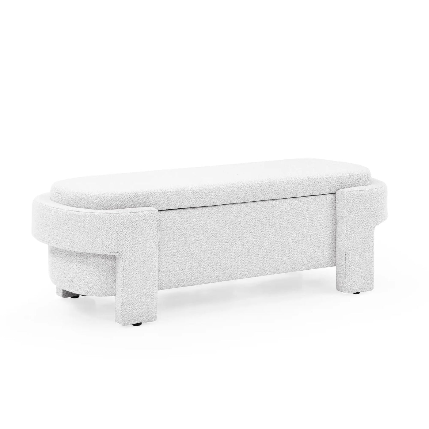 Linen Fabric Upholstered Bench with Large Storage Space by HouseOfZazla