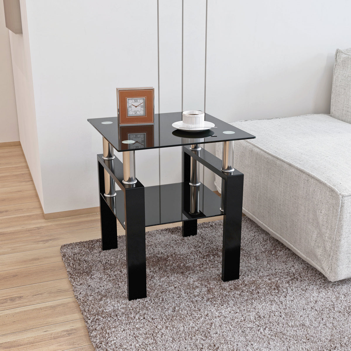 1-Piece Modern Tempered Glass Coffee Table, photo 3 of 10