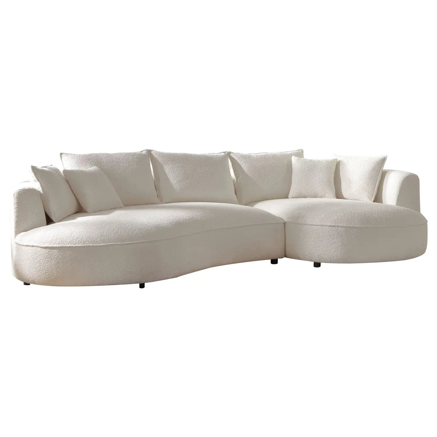 Curved Sofa with Ingenious Shape in Beige by HouseOfZazla