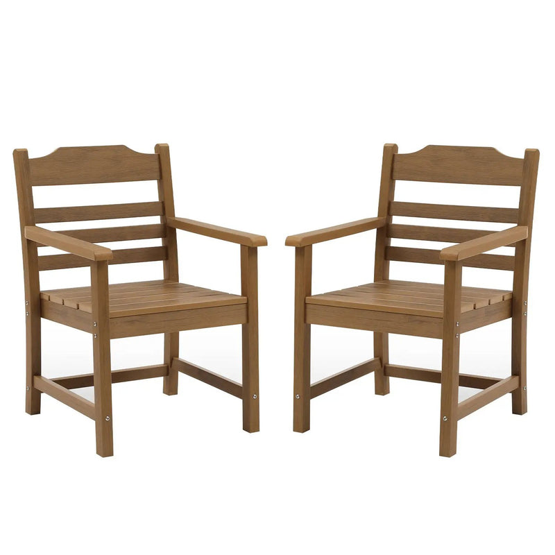 Patio Dining Chair with Armset Set of 2 - HIPS Material by HouseOfZazla